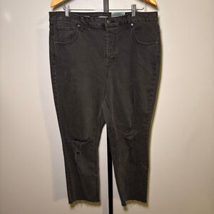 Women's‎ Wild Fable Black Distressed Super High-Rise Slim Straight Jeans 17